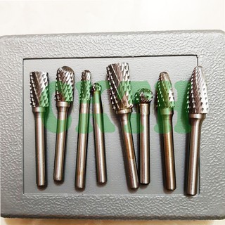 Mũi Mài, Dũa Kim Loại, Dũa Vonfram Cán 6mm Đa năng. Bộ 8 mũi mài kim loại vonfram hàng cao cấp