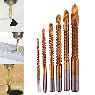 Bộ 6 mũi khoan titanium tráng nhôm hss 3/4/5/6/6.5/8mm