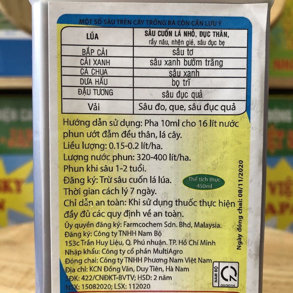 Trừ sâu sinh học Matrix 1.9EC - Chai 240ml; Chế phẩm trừ sâu sinh học chuyên dành cho rau màu, cây ăn quả