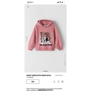 Bộ nỉ Zara chó hồng cho bé gái