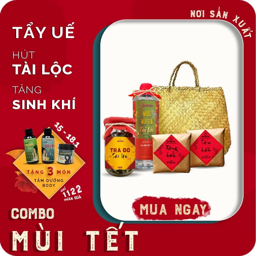 Xông tắm tất niên trọng bộ &quot;mùi tết&quot; 4 món: xông, tắm, nước mùi già, trà thảo mộc đón may mắn QUÊ MỘT CỤC (handmade)