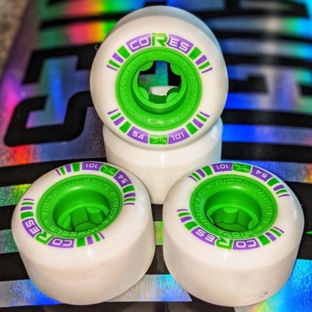 Bộ Bánh Ván Trượt Skateboard Cao Cấp Mỹ- RICTA CORES NEON GREEN 101A WHEELS 54MM