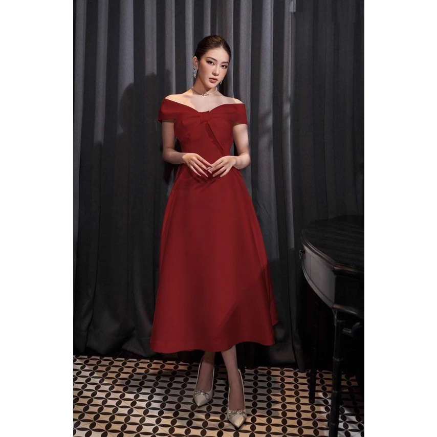 Đầm xoè dự tiệc thiết kế trễ vai cao cấp sang trọng - CAT BOUTIQUE - DX23