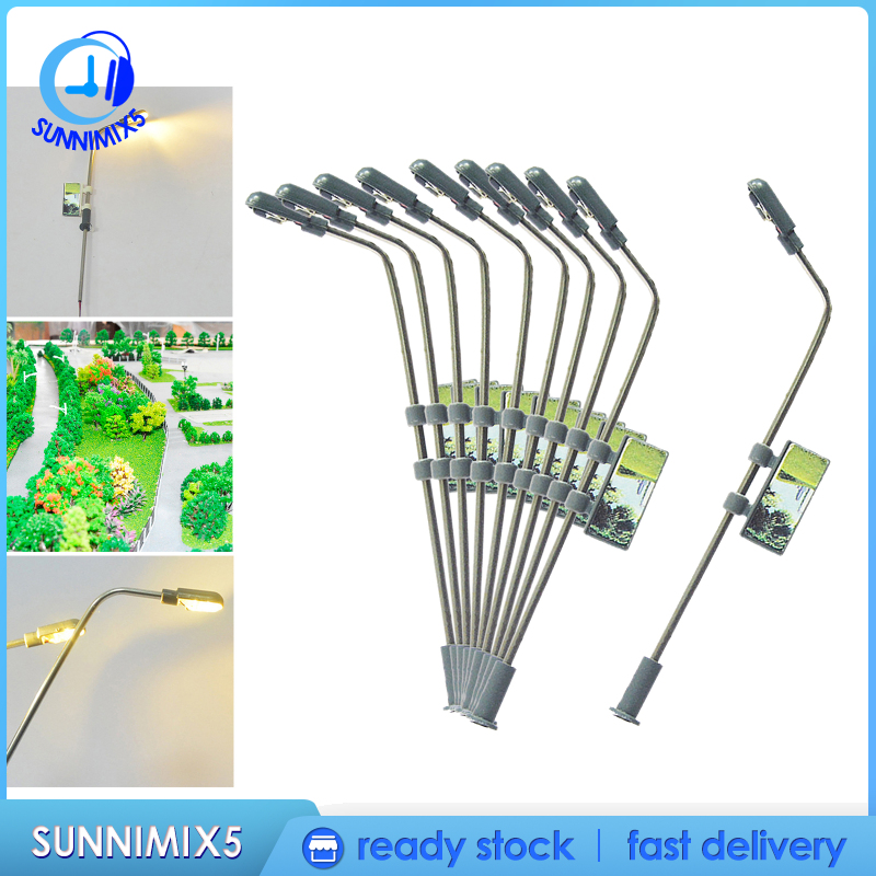 [Trend Technology]10x Model Train LED Light Micro Landscape Garden Street Lamp Post 1:100