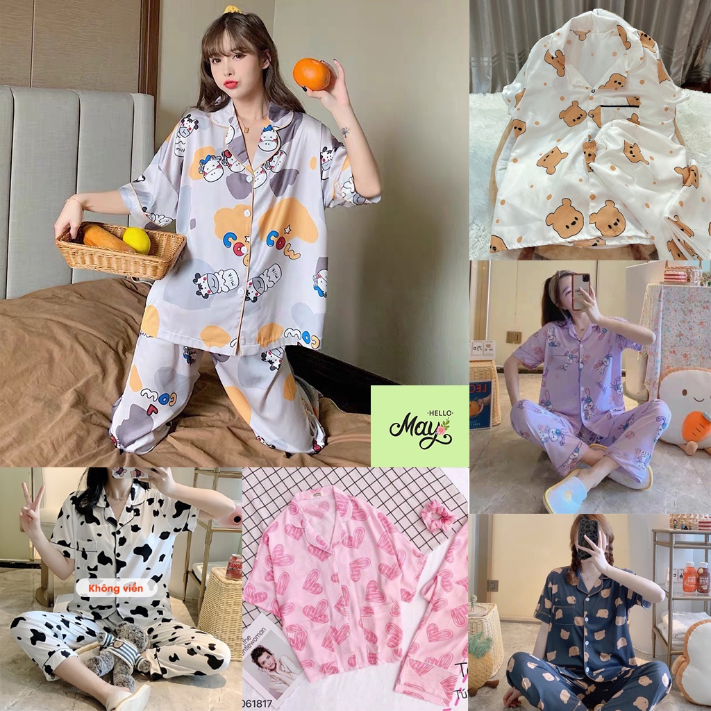 Bộ Pijama Ngắn Tay Quần Dài - Bộ Ngủ phong cách Ulzzang Cute Hot Trend 2022 chất KATE thái giá rẻ | BigBuy360 - bigbuy360.vn