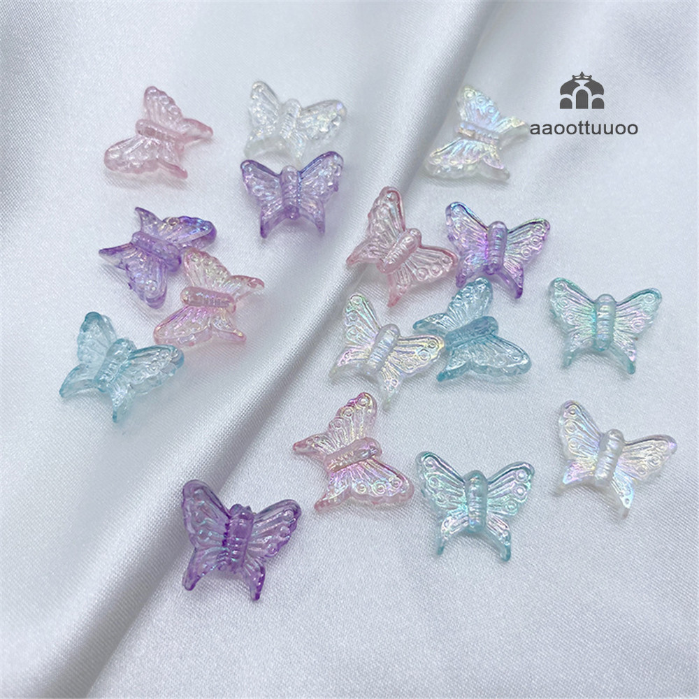 Set 20 mặt hạt cườm hình bướm nhiều màu 3D làm trang sức