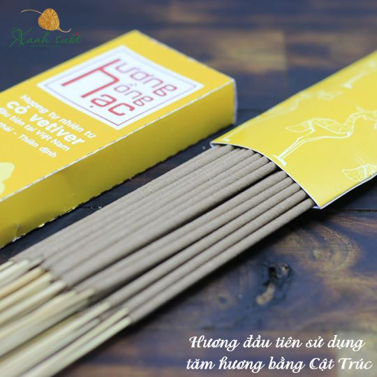 [Hương Hồng Hạc] Hương Vetier Thơm Đặc Biệt- Nhang Sạch, Không Đậu Tàn, Thơm Mùi Gỗ, An Toàn-Vetiver Incense [Xanh Suốt]