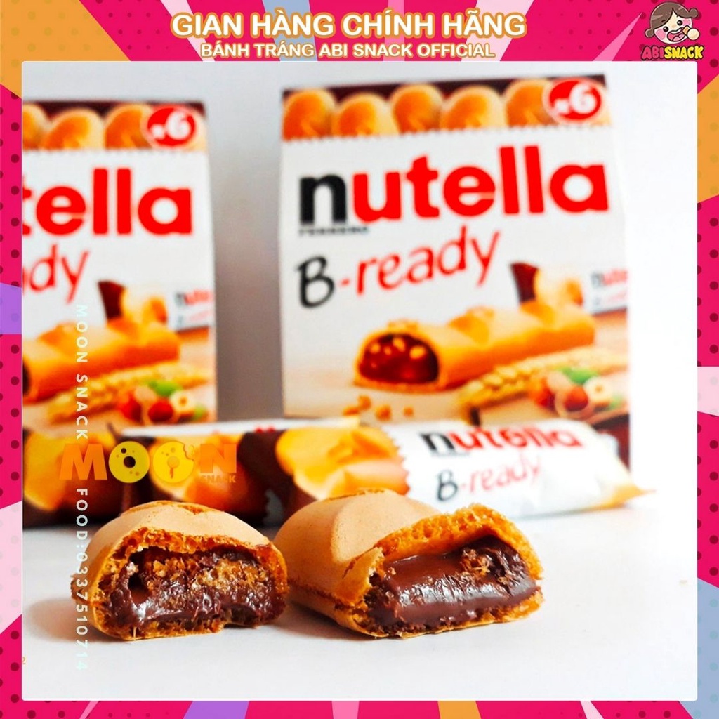 Bánh quy nhân socola hạt phỉ Nutella B-Ready hộp 132gr (6 bánh) nhập khẩu chính hãng Đức