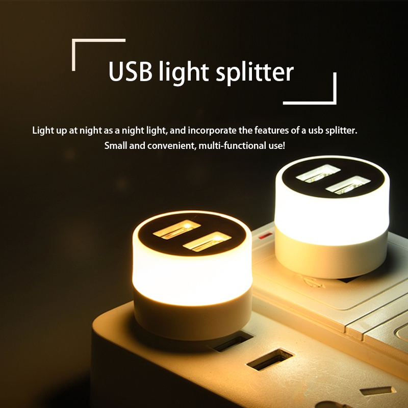 Đèn Ngủ Bảo Vệ Mắt Hình Tròn Cổng USB Kích Thước Nhỏ Gọn Có Thể Mang Đi Tiện Dụng