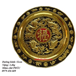 Mâm đồng chữ phúc 52cm, nặng 1,4kg