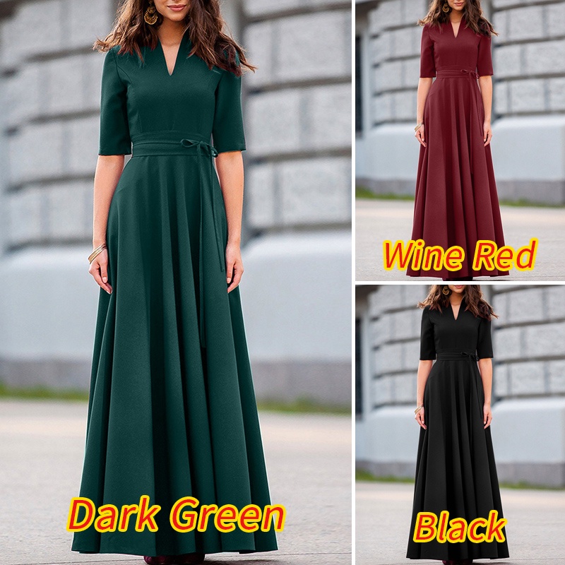 Đầm chữ A ZANZEA tay lửng cổ chữ v phong cách Châu Âu thời trang cho nữ