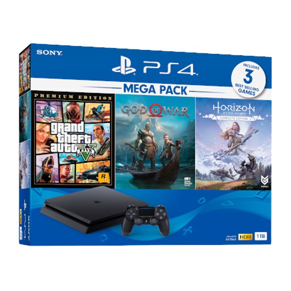 Bộ máy chơi game PlayStation 4 Slim 1TB Mega Pack 2-Sony Chính Hãng - New 100%