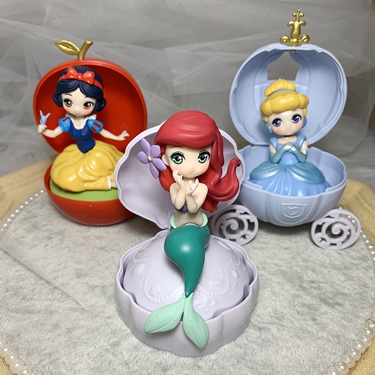Mô Hình Dạng Trứng Nhân Vật Disney Lọ Lem, Bạch Tuyết, Tiên Cá 3 Mẫu Trong Trứng Cực CUTE Cực Sắc Nét Trang Trí Tr