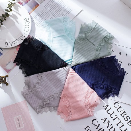 Quần lót Cotton Len Tăm Viền Ren (QL0065) | BigBuy360 - bigbuy360.vn