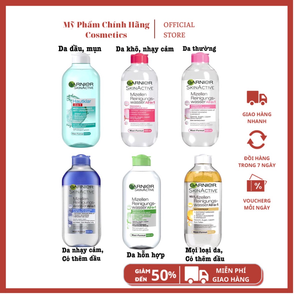 NƯỚC TẨY TRANG Garnier Micellar Cleansing Water 400ml