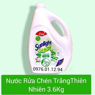 SUNLIGHT Nước Rửa Chén Trà Xanh,Hương chanh,Trắng Thiên Nhiên 3.6KG.