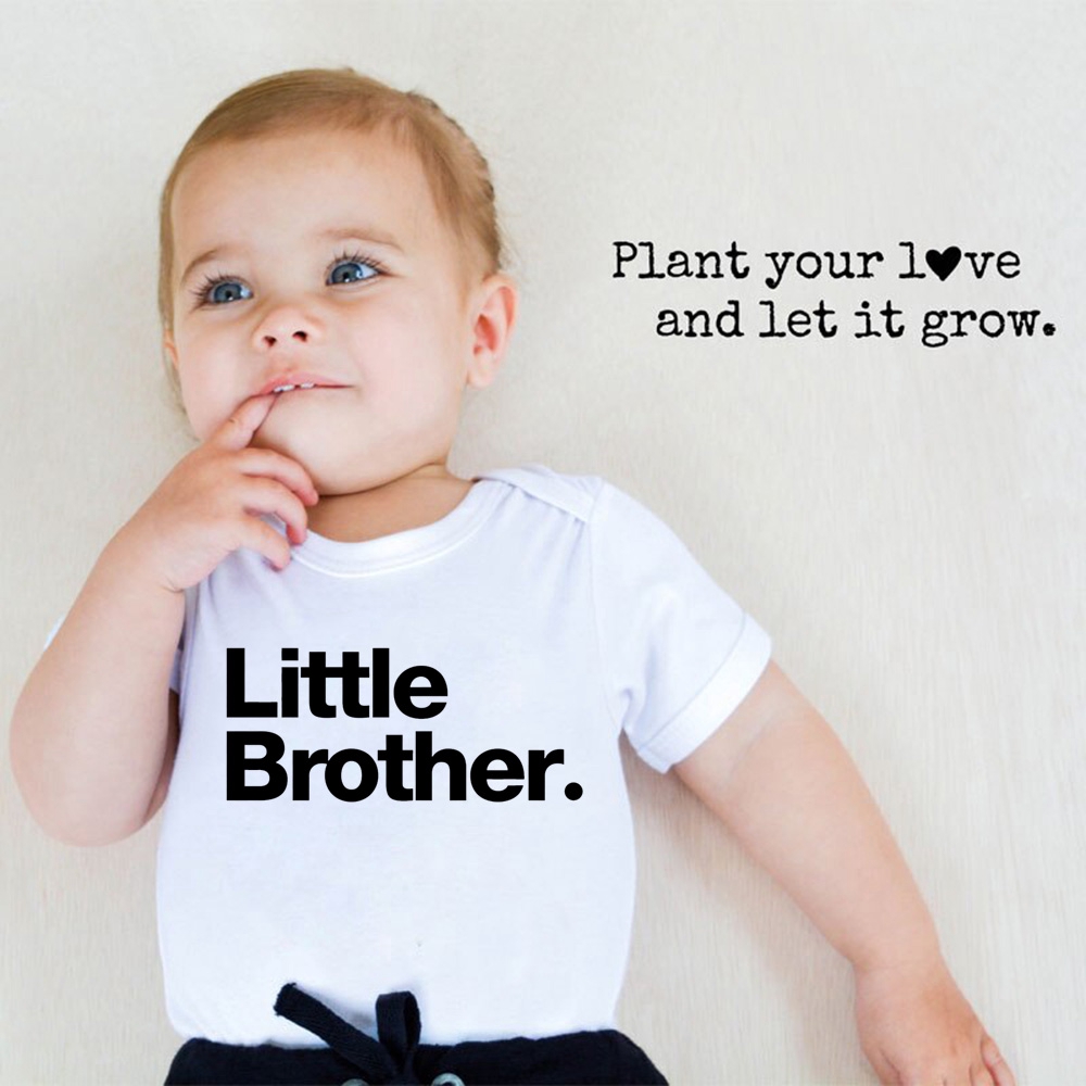 Bộ Áo Liền Quần Mùa Hè In Chữ big sister little brother Dành Cho Bé Trai Gái