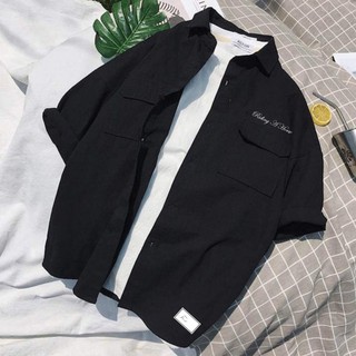Áo sơ mi in chữ FOX unisex vải đẹp