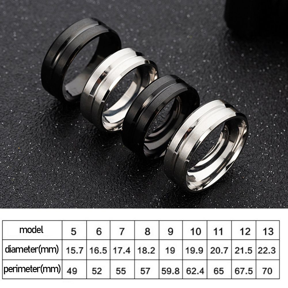 Nhẫn Thép Titan Kiểu Dáng Mới|Nhẫn Nam Màu Đen Với Thiết Kế Rãnh Đơn Giản, Nhiều Màu