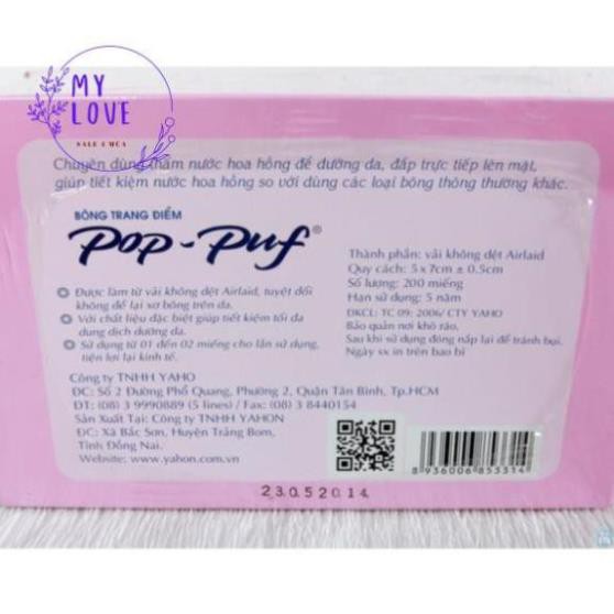 Bông trang điểm Pop Puf 100 miếng, bông tẩy trang, loại mềm, thấm hút tối.