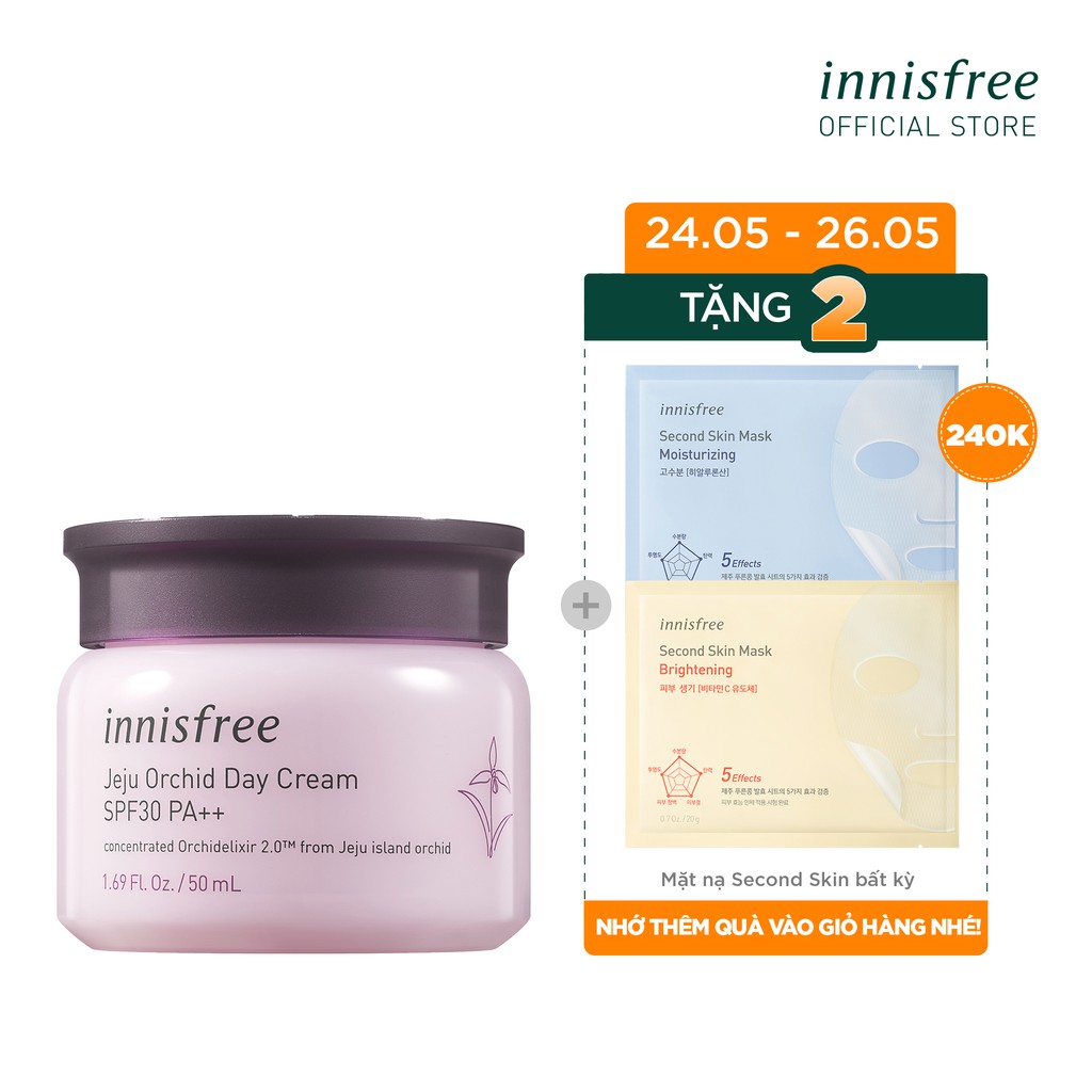 Kem dưỡng ban ngày chống lão hóa hoa lan tím innisfree Jeju Orchid Day Cream SPF30 PA++ 50