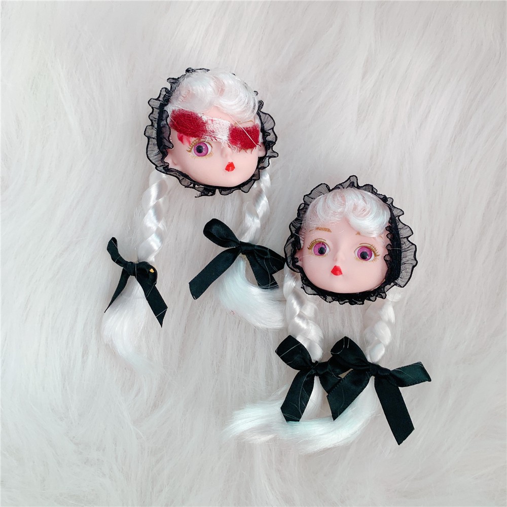 Bad Kẹp Tóc Ren Cài Tóc Hình Đồng Phục JK Kinh Dị Thủ Công Hai Cách Sử Dụng Với Máu