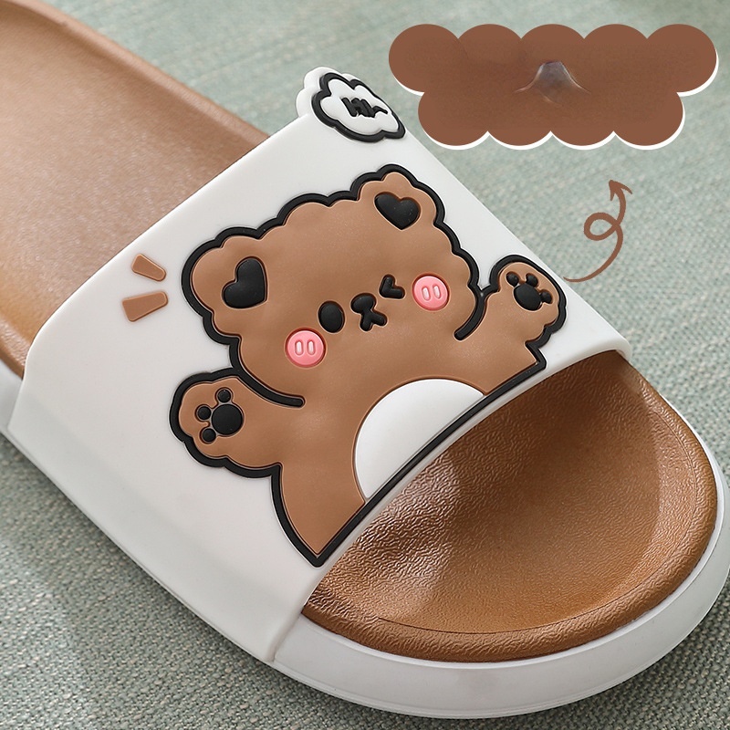 Dép Đi Trong Nhà Tắm Chống Trượt Họa Tiết Hoạt Hình Dễ Thương Thời Trang Mùa Hè Cho Cặp Đôi