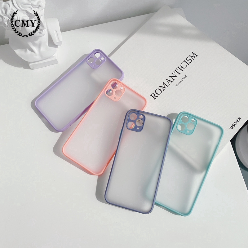 Ốp điện thoại trong mờ viền khác màu độc đáo đẹp mắt cho iPhone11/11Pro 11pro Max X XR XS XS MAX 7 8 plus SE | BigBuy360 - bigbuy360.vn