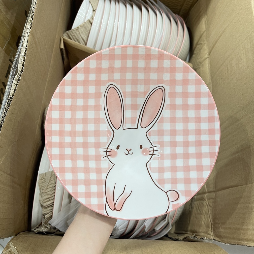 Bát Ăn Cơm, Bộ Chén Dĩa Dễ Thương Thỏ Hồng Bát Đĩa Sứ Decor Đẹp Cute Cao Cấp