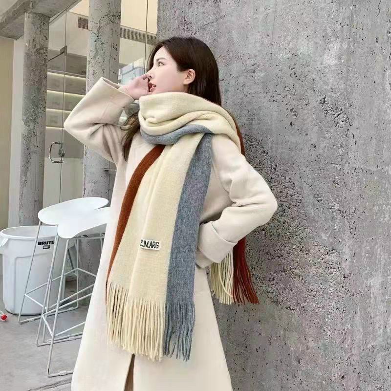Khăn Quàng Cổ - Khăn Len Choàng Cổ Mùa Đông Nam Nữ Phong Cách Hàn Quốc Chất Len Dày Dặn Ullzang Rinz