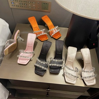 Giày Cao Gót Da Lộn Đính Đá Thời Trang 3.15 Inch (Size 35-39)