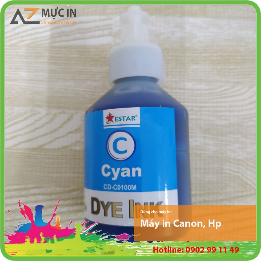 Mực in phun dùng cho máy in Canon và HP estar 100ml giá rẻ