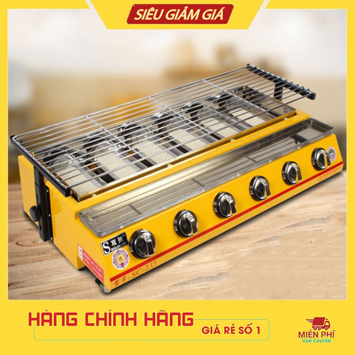 Bếp nướng ga 6 đầu đốt cao cấp - Bếp nướng bằng gas 6 trụ ETON ET-K233