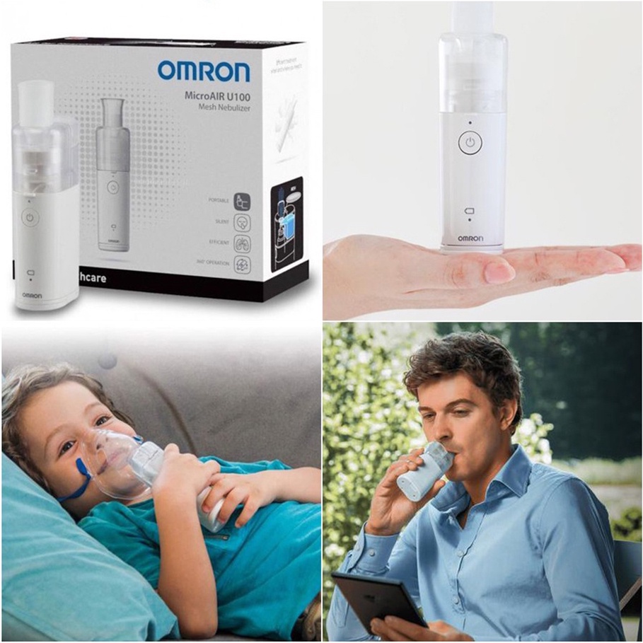 Máy Xông Khí Dung OMRON NE-U100 Cầm Tay Thiết Kế Nhỏ Gọn Không Gây Tiếng Ồn, Bảo Hành 2 Năm