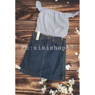 Set áo croptop+chân váy jeans