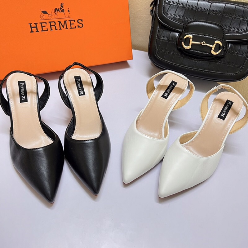 Bán sỉ Giày sandal cao gót da lì mũi nhọn hở gót chun sau gót nhọn 5p và 8p