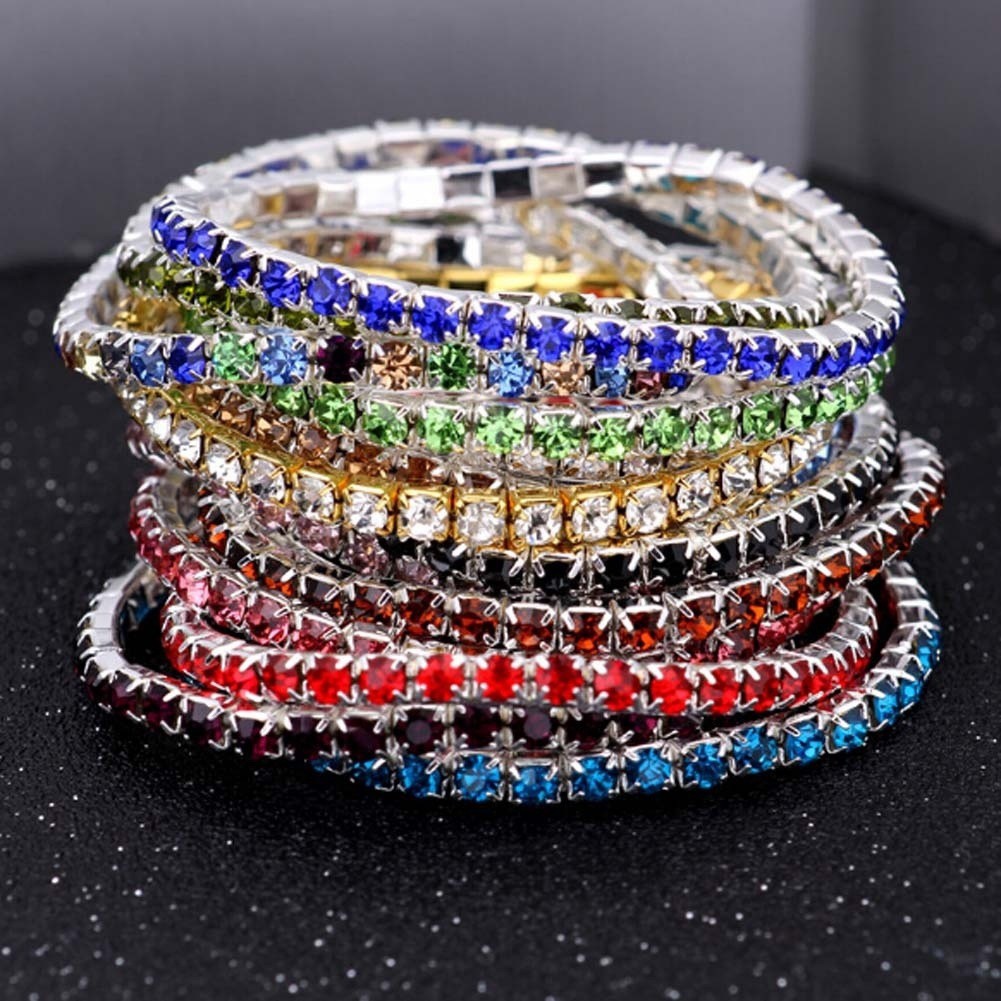 Vòng tay hợp kim đính đá kim cương nhiều màu sang trọng cho nữ | BigBuy360 - bigbuy360.vn