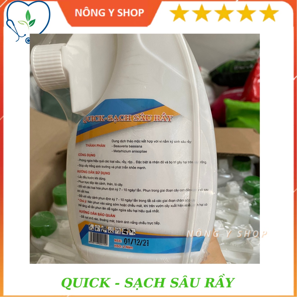 Chế Phẩm Xịt Trực Tiếp Diệt Trừ Sâu Rầy Sinh Học TKS-Quick - trừ sâu ăn lá, rệp, bọ trĩ - Chai 500ml, Quick - Nakisi WP