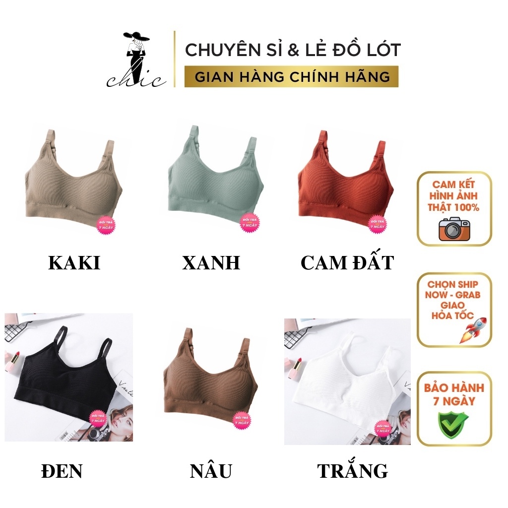 Áo Ngực CBTBRA01 Áo Bra Tập Gym VNXK Kiểu Dáng Thể Thao Chất Liệu Cotton Bề Mặt Gân Tăm 2 Dây Mặc Thoải Mái 201