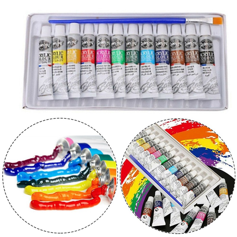 Set 12 Tuýp Màu Vẽ Acrylic 6ml