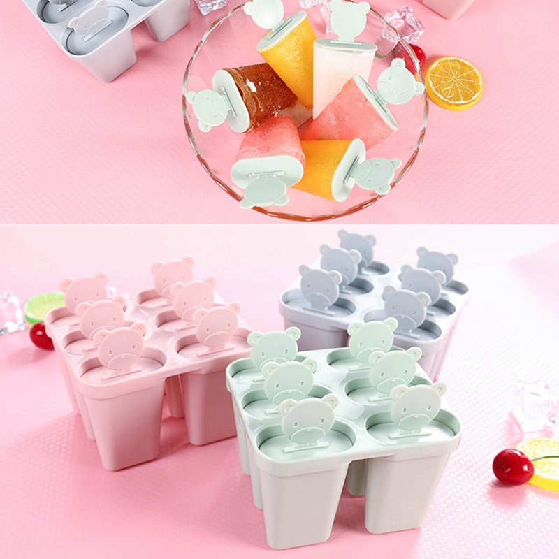 Khuôn Làm Kem Que Hình Gấu Dễ Thương DIY