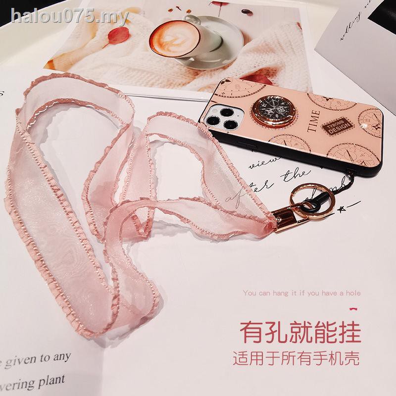 Mobile Dây Đeo Cổ Bằng Vải Lụa Nhiều Màu Sắc Bắt Mắt Cho Điện Thoại Apple Huawei