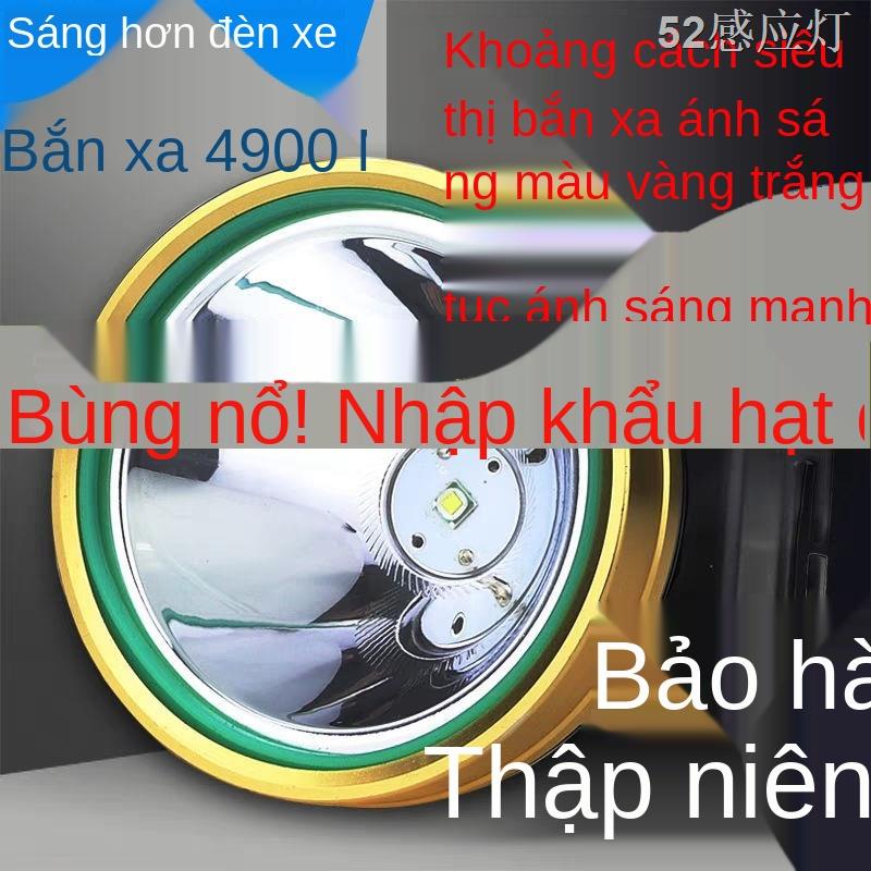 WĐèn pha ánh sáng mạnh có thể sạc lại Đèn pin LED gắn trên đầu tầm xa siêu sáng Đèn đánh cá ban đêm Đèn soi ngoài trời c