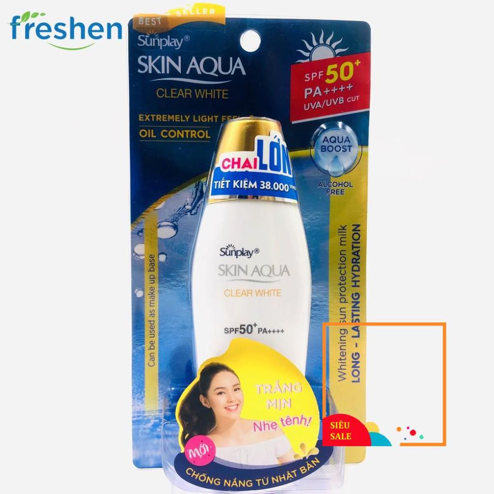 (CHÍNH HÃNG) Sunplay Skin Aqua Clear White SPF50+, PA++++: Sữa Chống Nằng Dưỡng Da