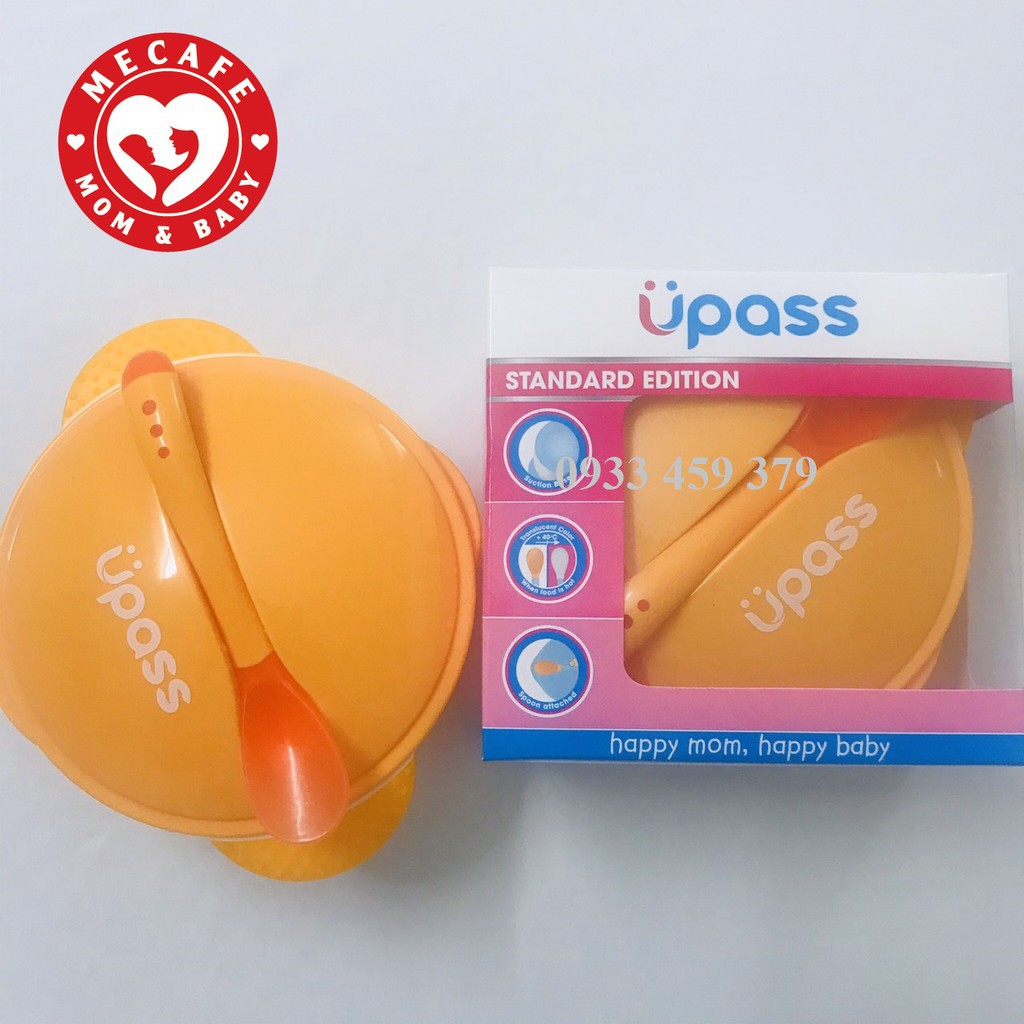 Bát chống đổ Upass kèm thìa báo nóng ăn dặm cho bé