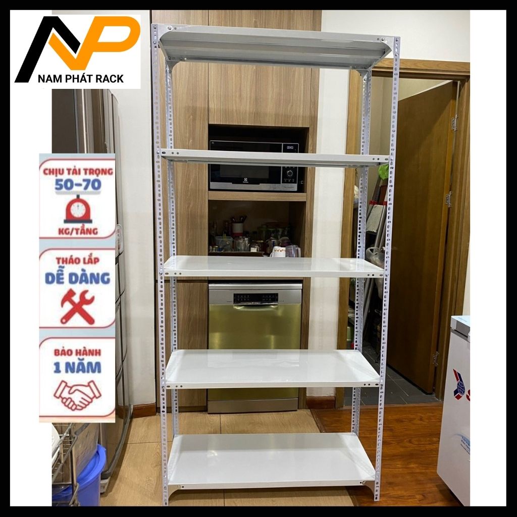 Kệ Sắt V Lỗ Để Hàng Đa Năng Lắp Ghép Cao 2000 x Dài 1000 x Rộng 400 x 5 Tầng Phủ Sơn Tĩnh Điện