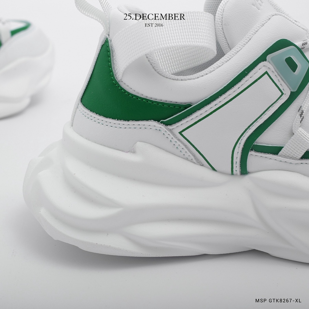 Giày da nam, phối màu xanh trắng, phom dáng đẹp đế giày tăng chiều cao - 25.December mã GTK8267