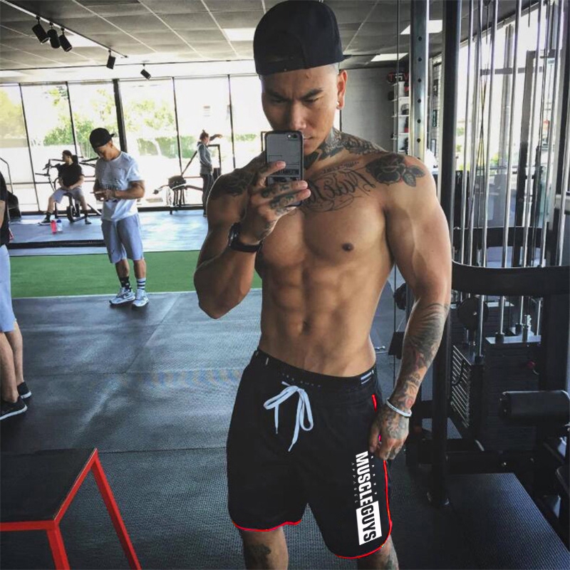 New Plus Size Fitness Mesh Sports Shorts Gym Men Fashion Brand Breathable Male Casual Shorts Comfortable Mens Bodybuilding