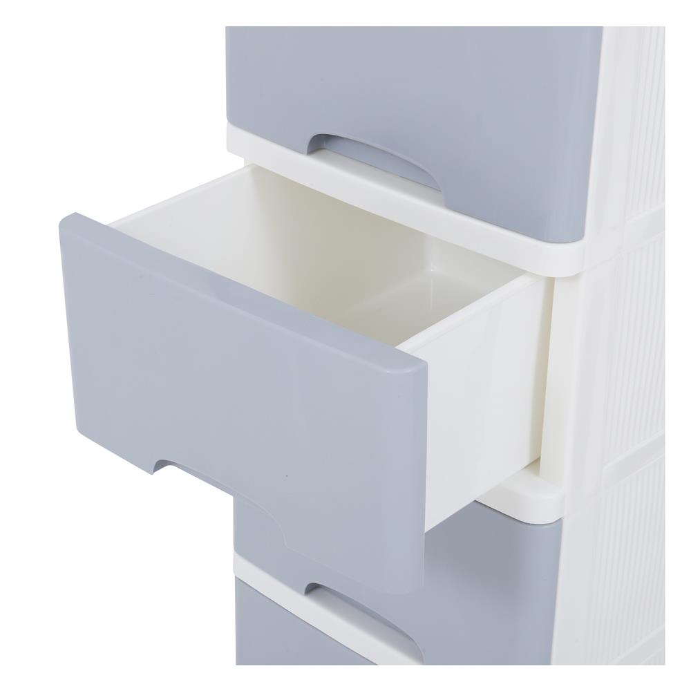 HomeBase STACKO Tủ nhựa 5 tầng KS-515G Thái Lan W36xH108xD43.5cm màu trắng/xanh dương