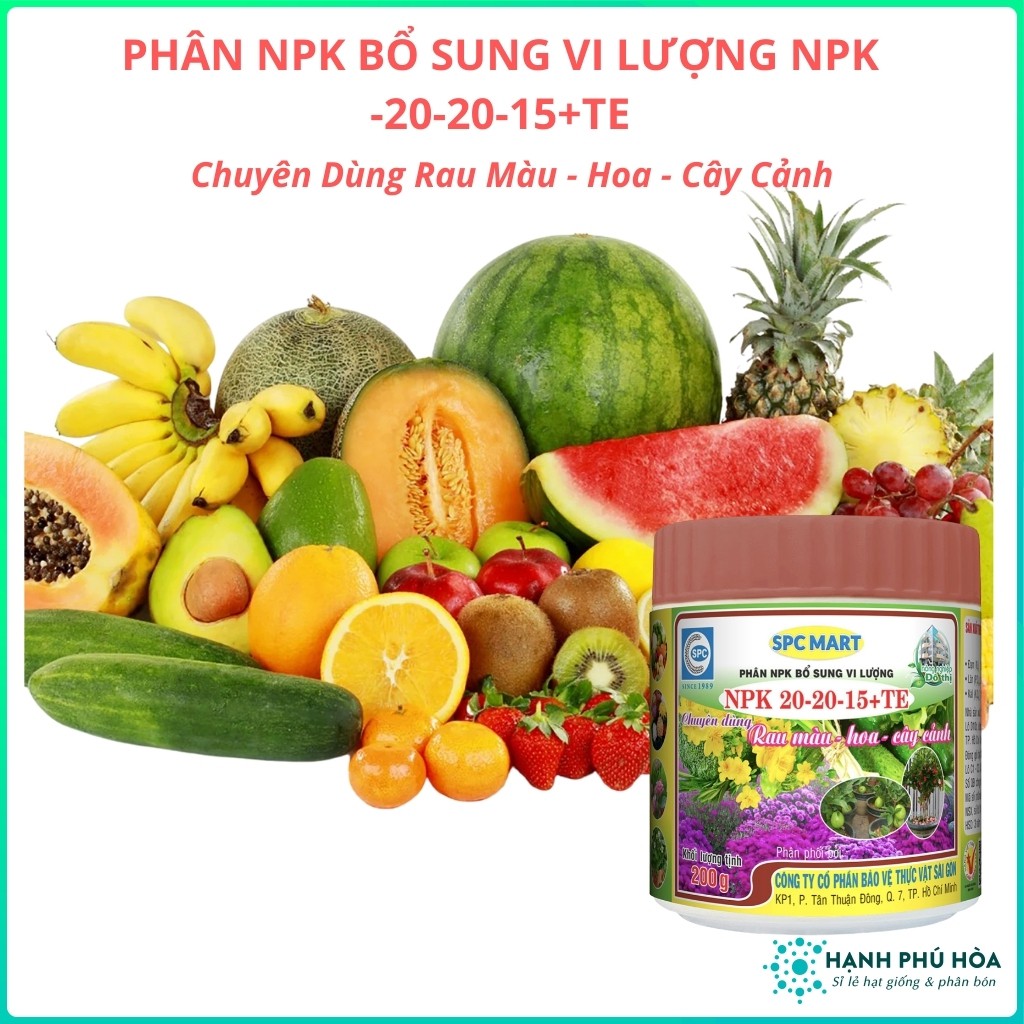 Phân NPK Bổ Sung Vi Lượng NPK 20-20-15+TE - Chuyên Dùng Rau Màu - Hoa -Cây Cảnh -ra rễ mạnh, sinh trưởng khỏe, ra cành